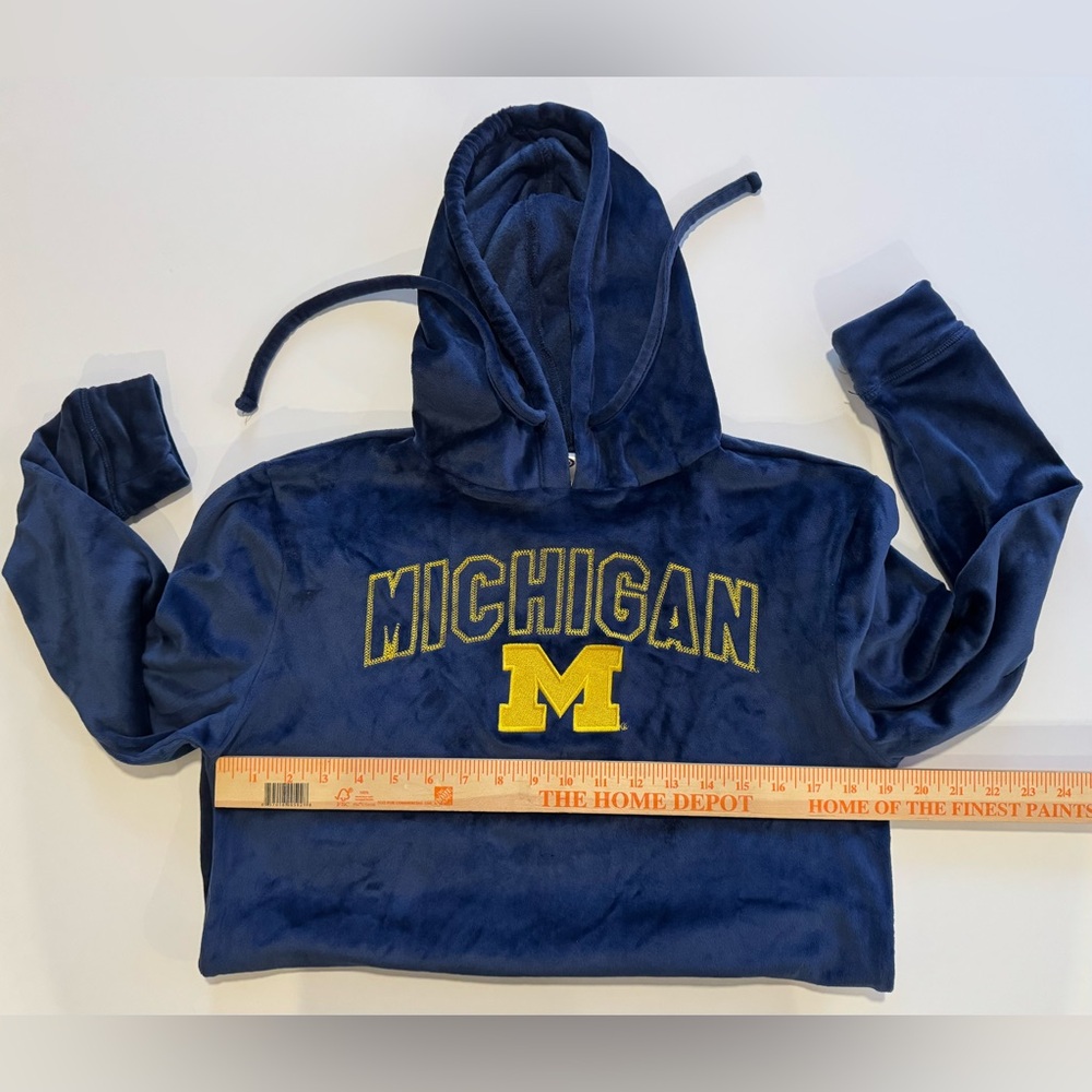 Michigan Women's Navy Blue Fleece Hoodie - Picture 12 of 13